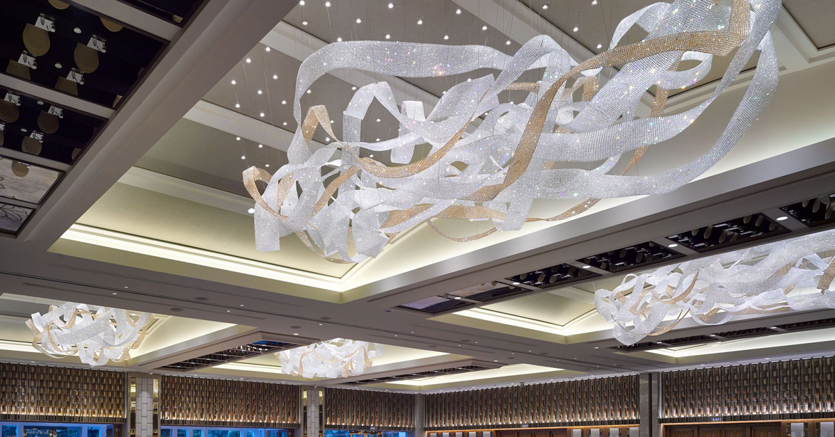 大厅吊灯长方形飘带创意个性异形灯具